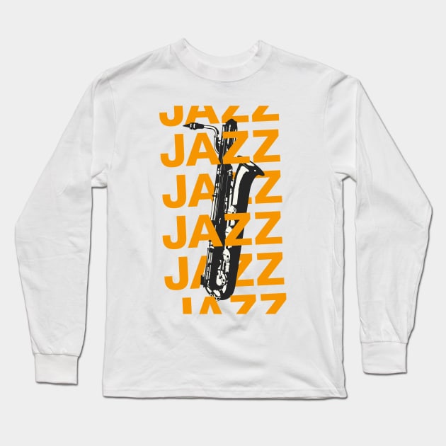 Minimal Jazz Poster Design Long Sleeve T-Shirt by gnomeapple